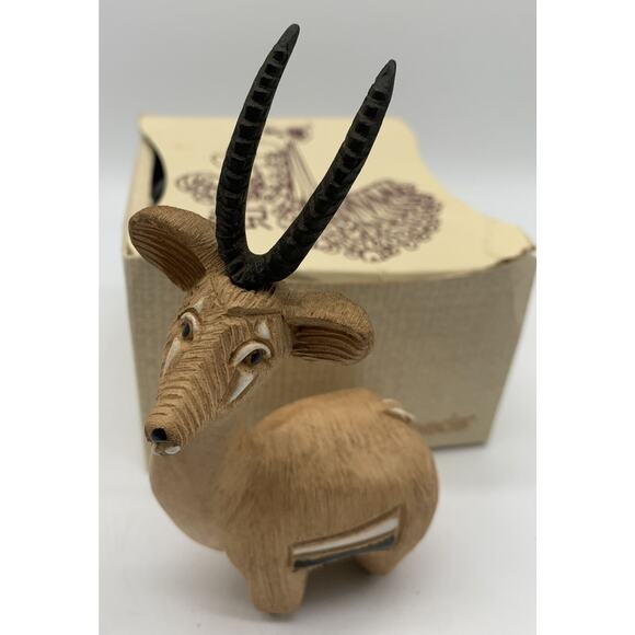 Artesania Rinconada GAZELLE Clay Figurine Uruguay Art Sculpture SIGNED Box - Picture 2 of 7